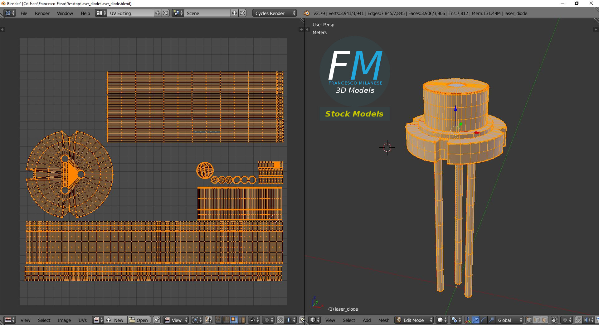 3D-Modell - Laserdiode mit Linse - 10