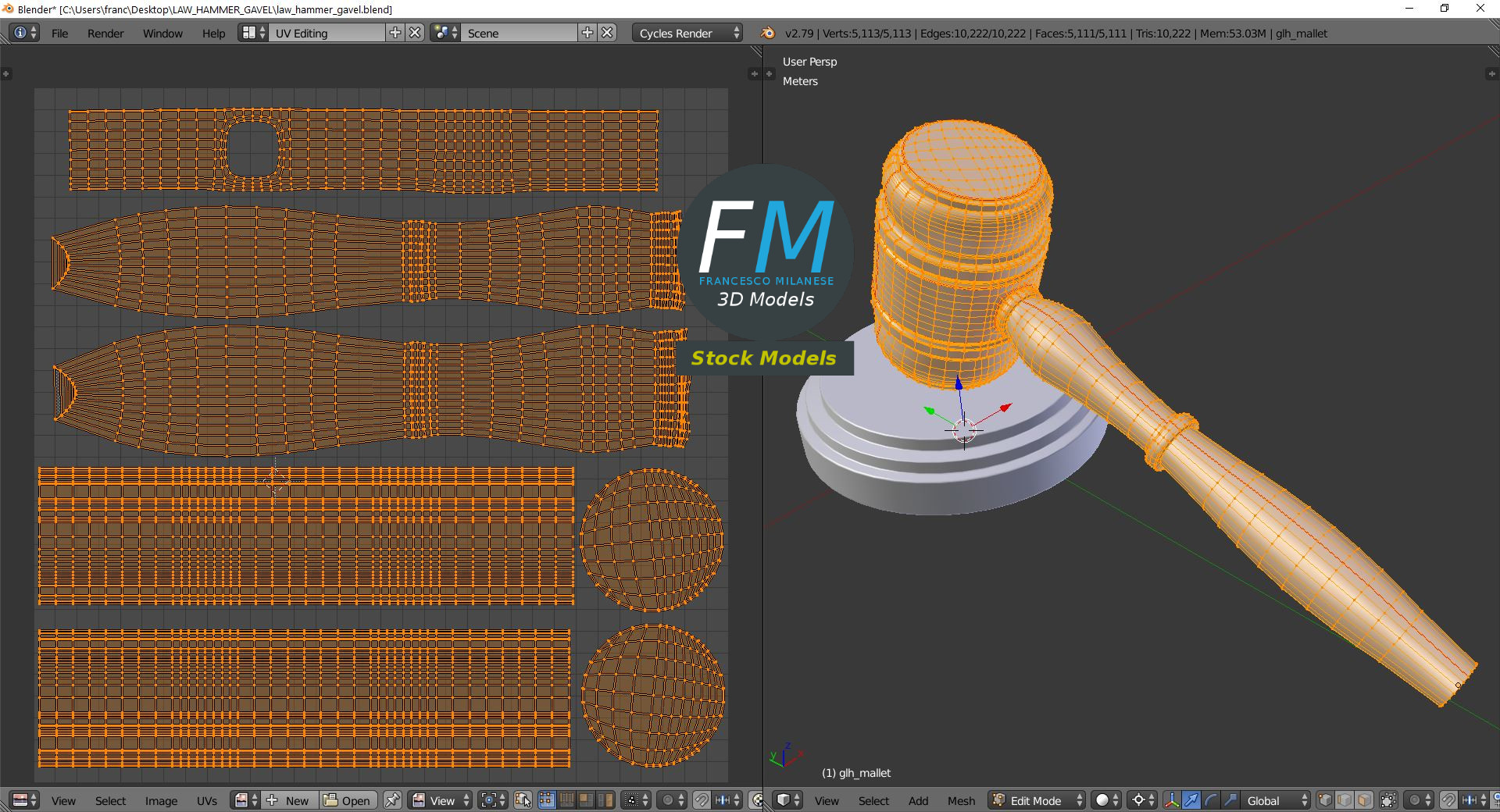 3D-Modell - Richterhammer mit Schlagblock - 10