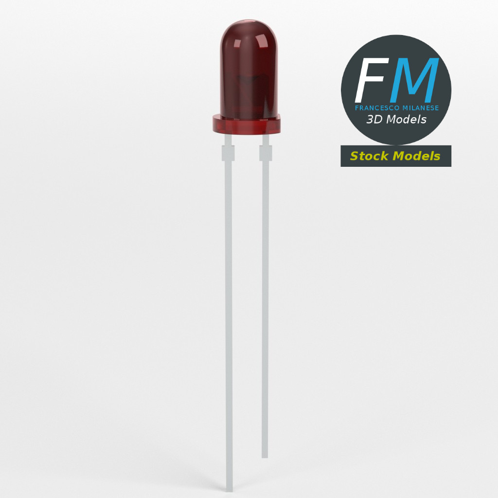 3D-Modell - Rote LED-Diode - 01