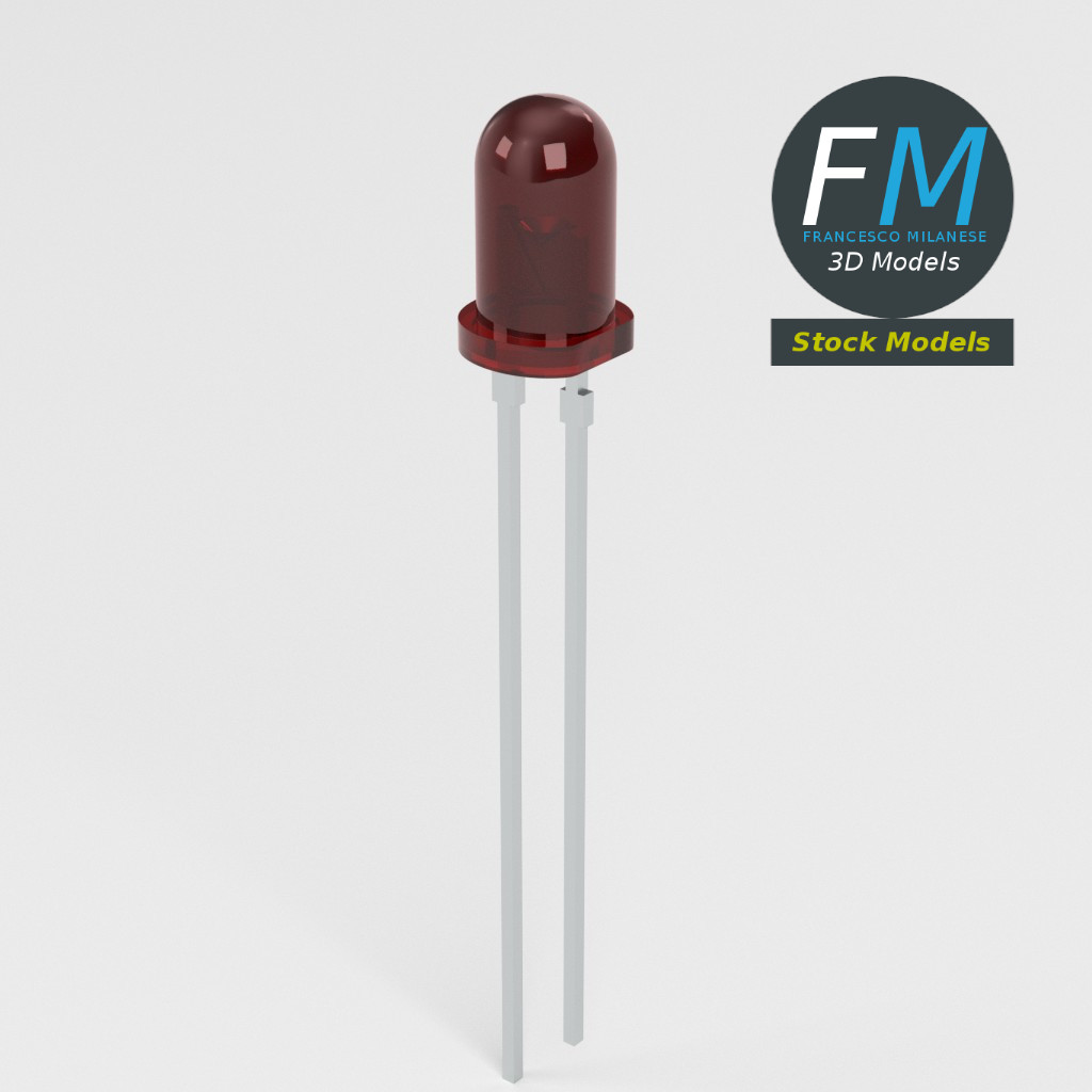 3D-Modell - Rote LED-Diode - 02