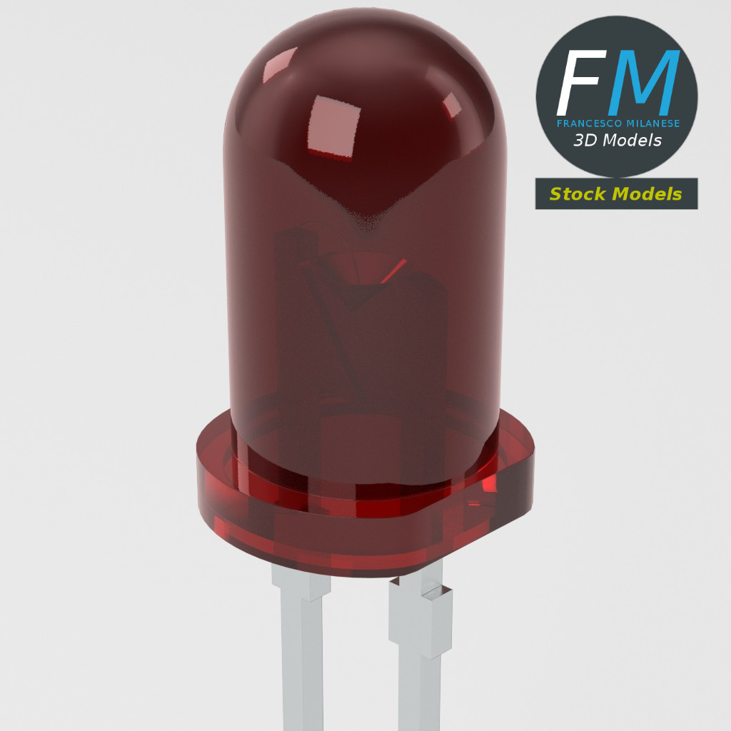 3D-Modell - Rote LED-Diode - 05