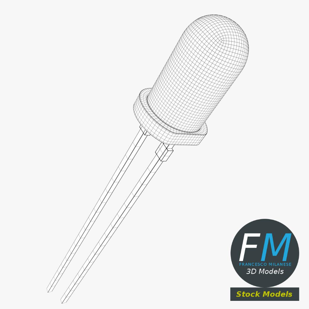 3D-Modell - Rote LED-Diode - 07
