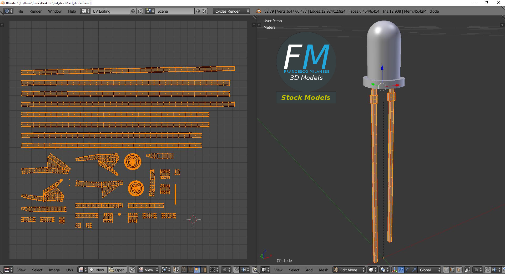 3D-Modell - Rote LED-Diode - 10