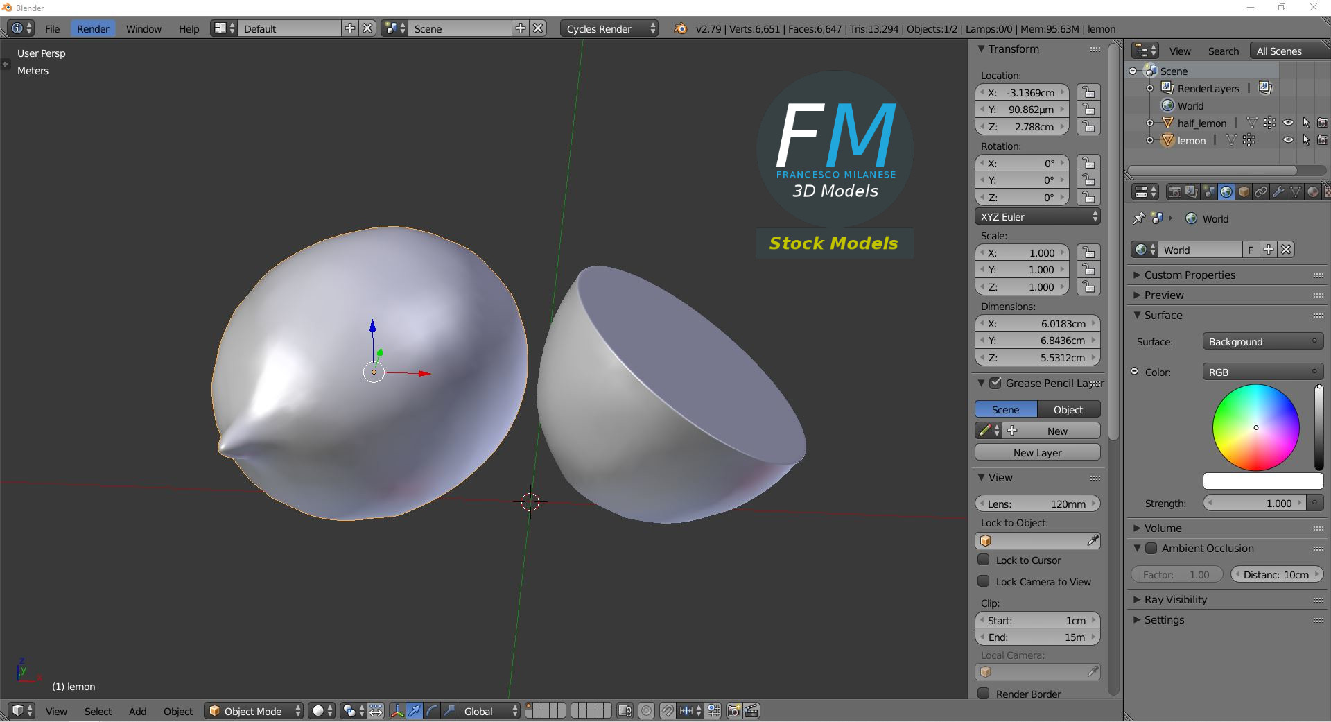 3D-Modell - Zitronen - 09