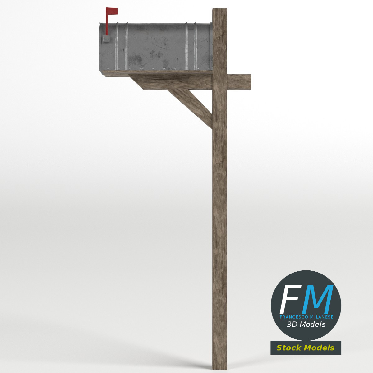 3D-Modell - Ländlicher Briefkasten - 04