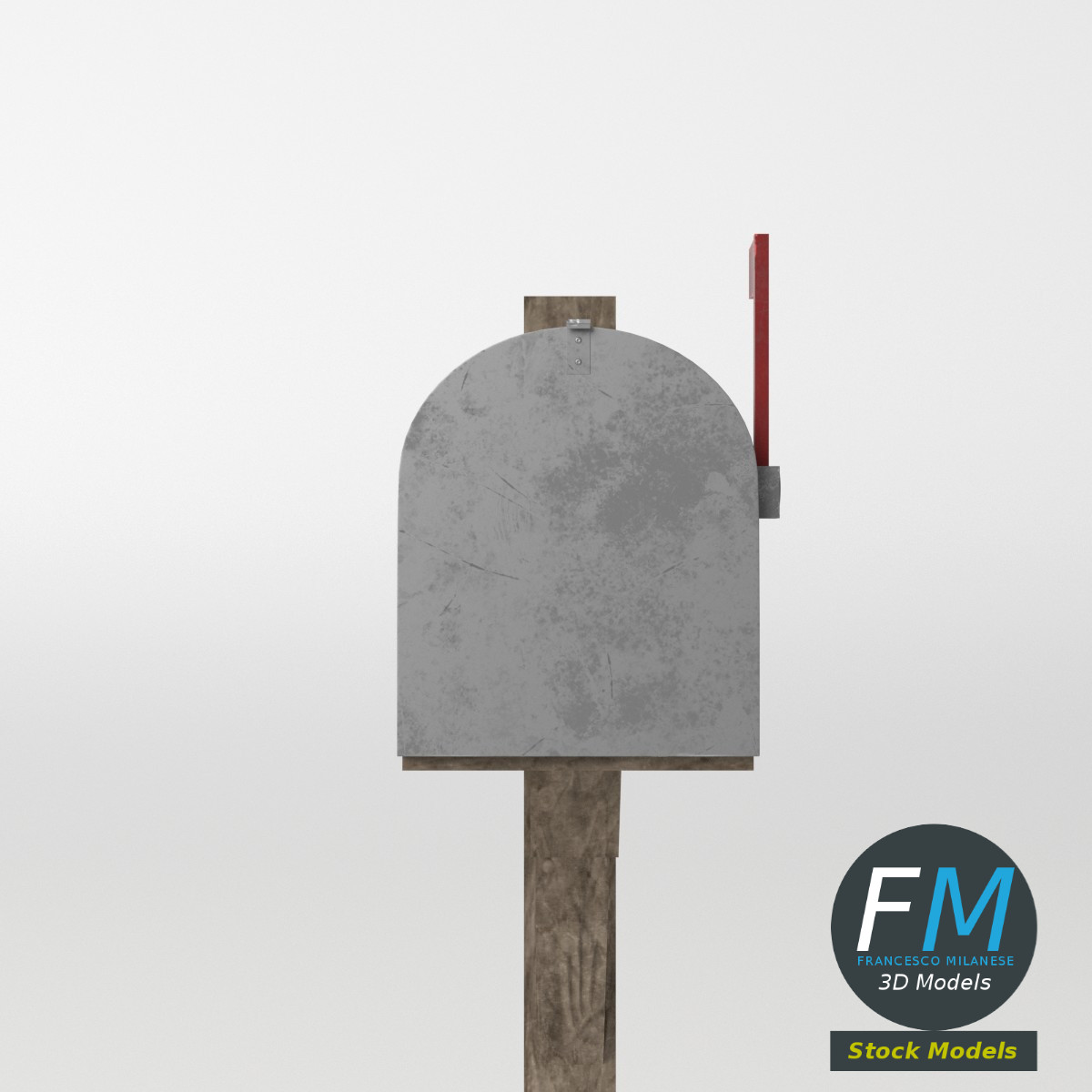 3D-Modell - Ländlicher Briefkasten - 05