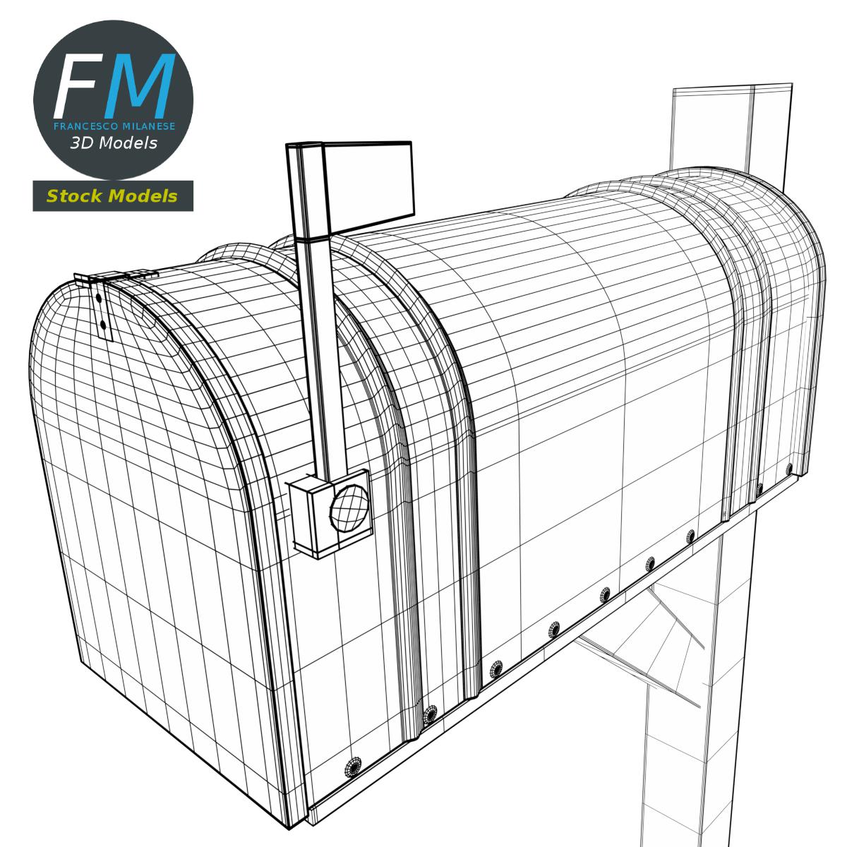 3D-Modell - Ländlicher Briefkasten - 08