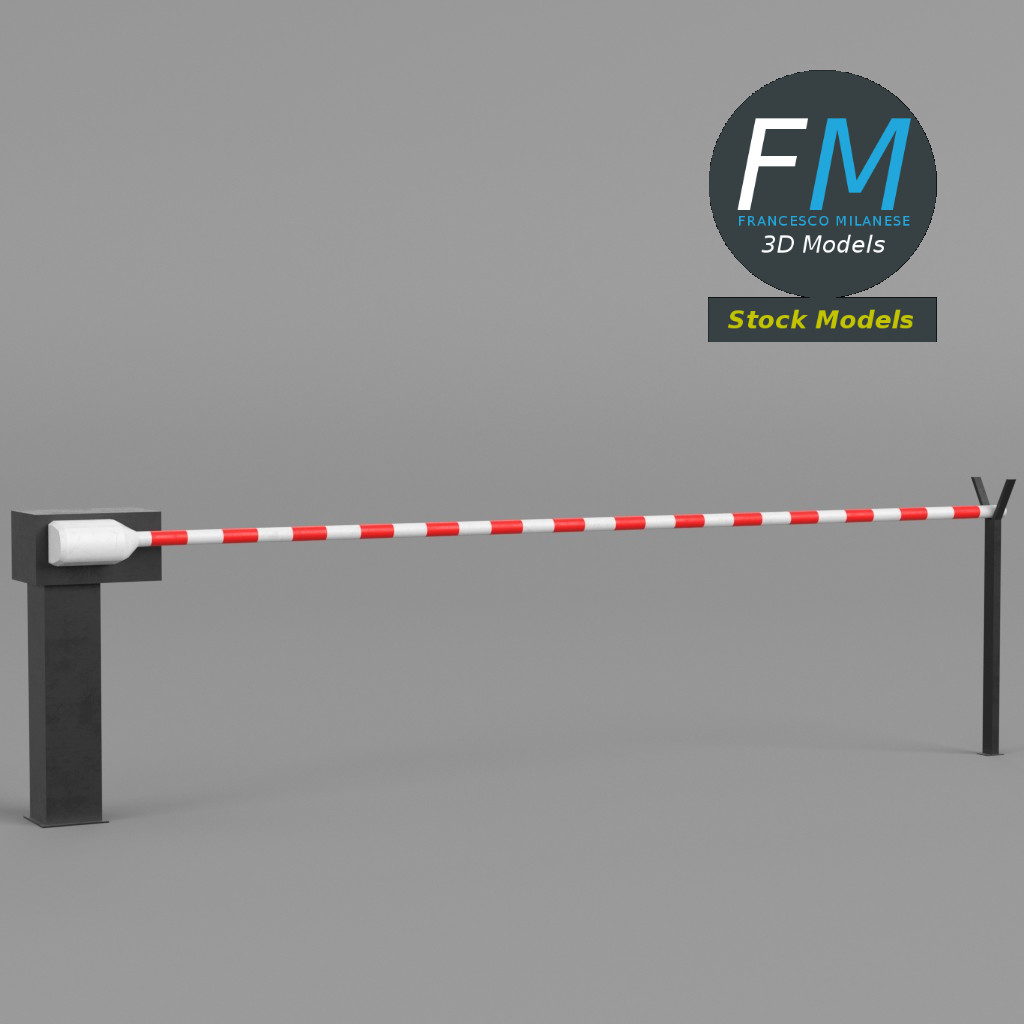 3D-Modell - Bahnübergangsschranke - 01