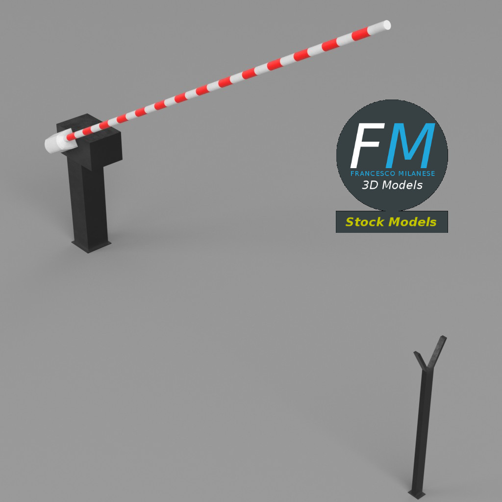 3D-Modell - Bahnübergangsschranke - 02