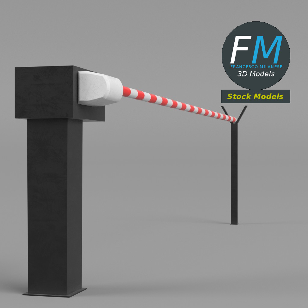 3D-Modell - Bahnübergangsschranke - 04
