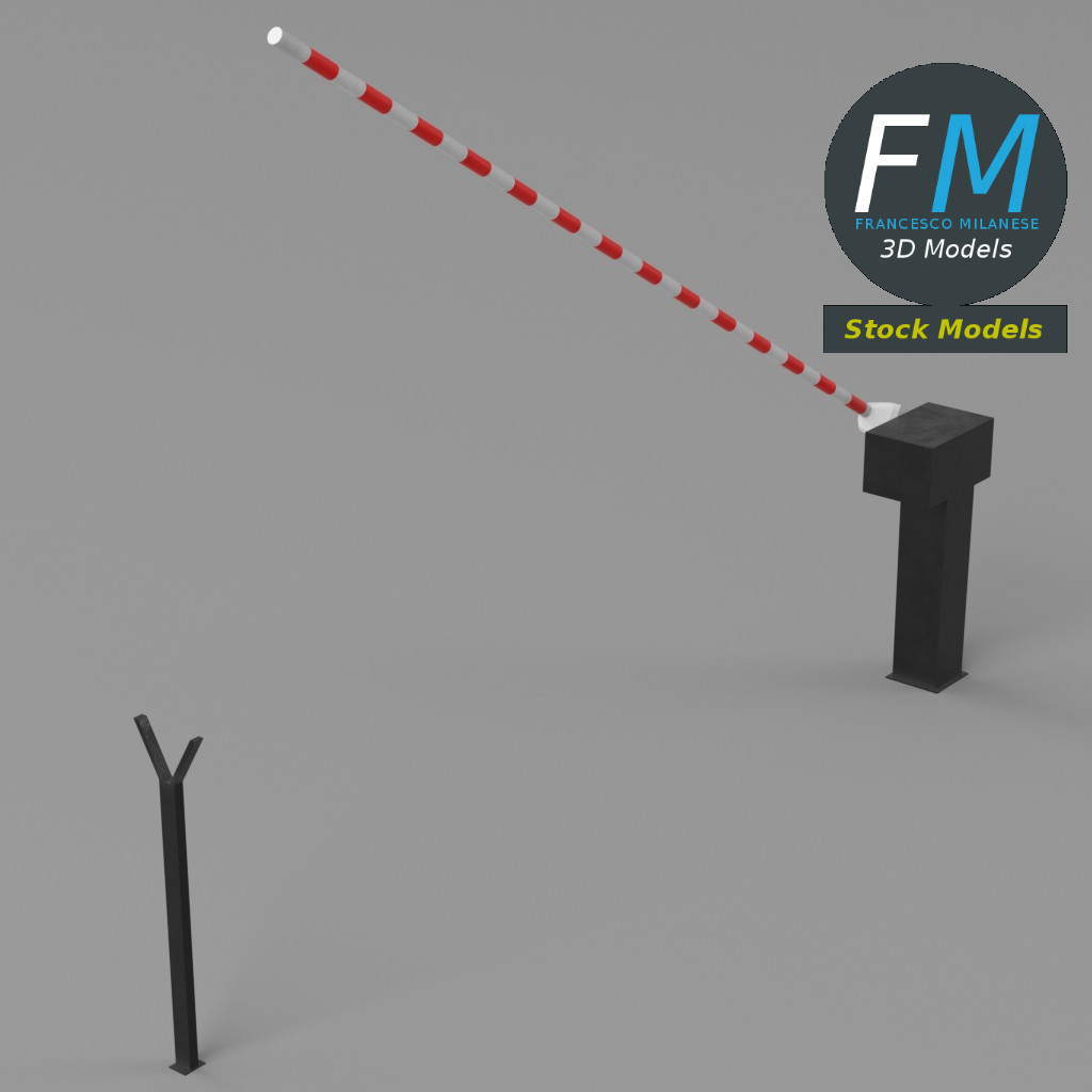 3D-Modell - Bahnübergangsschranke - 05