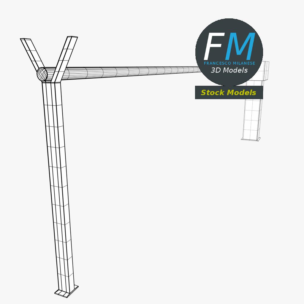 3D-Modell - Bahnübergangsschranke - 08