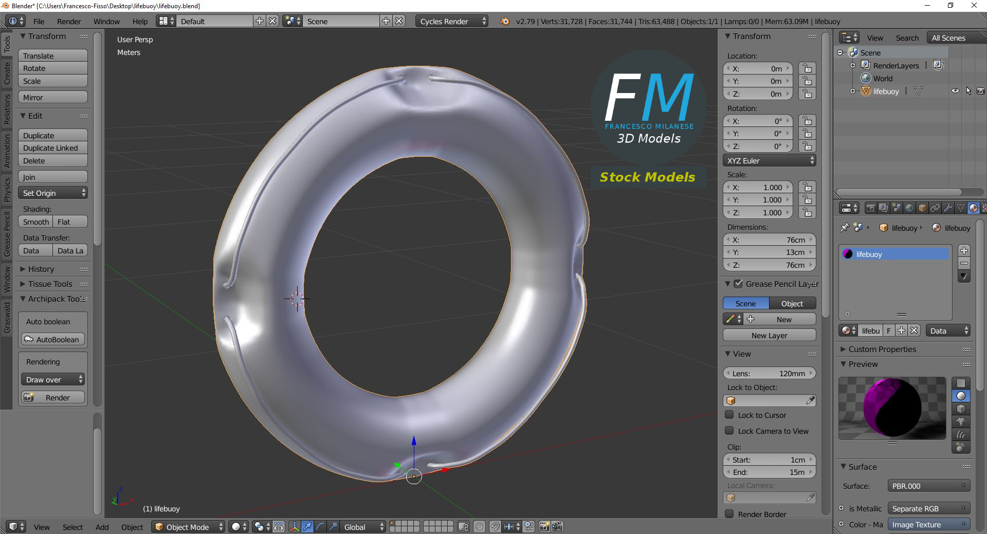3D-Modell - Rettungsring - 09