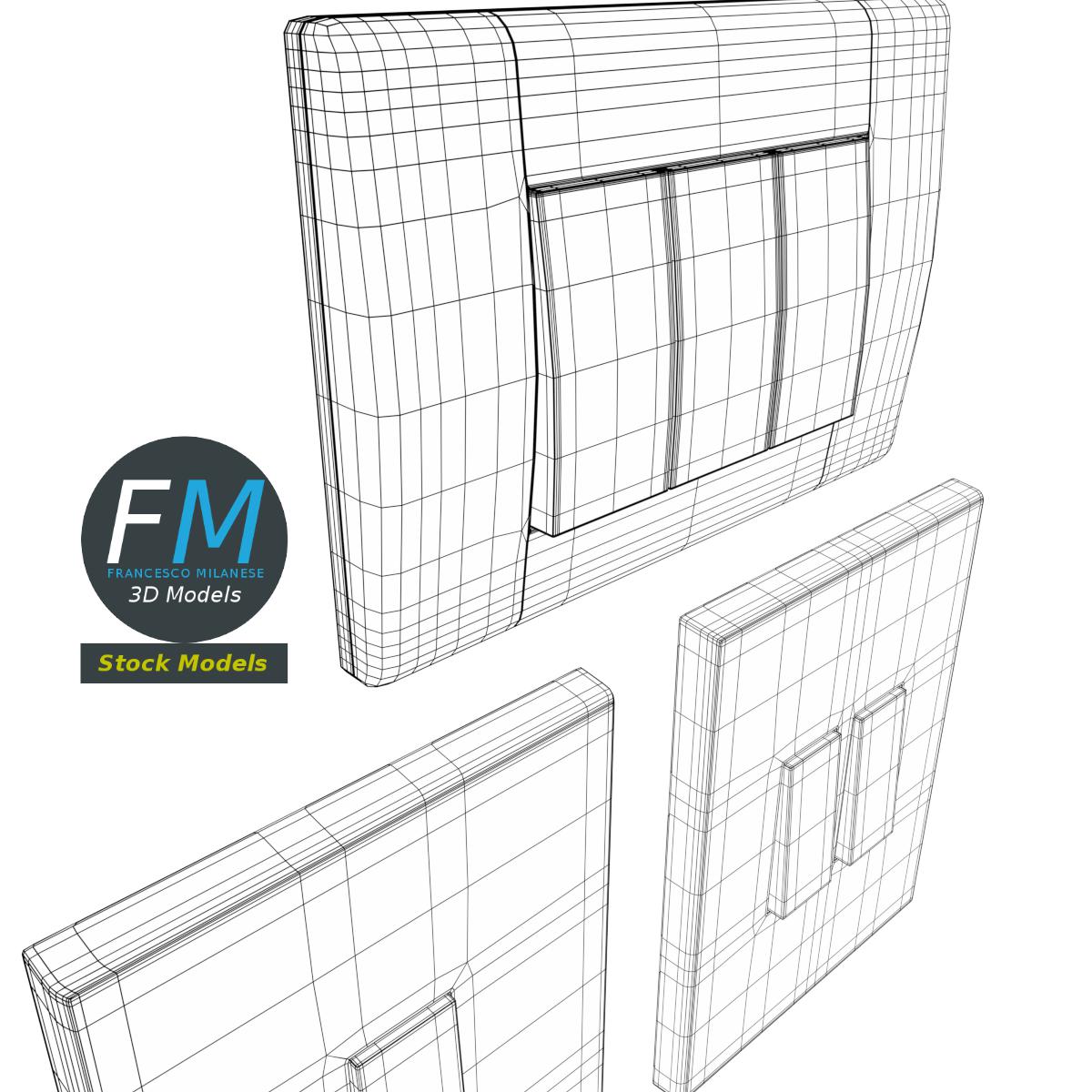 3D-Modell - Lichtschalter-Set - 08