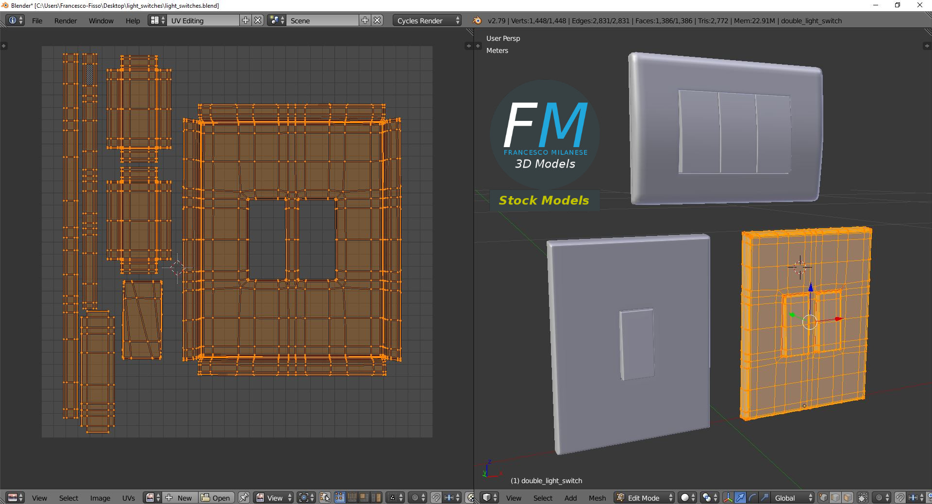 3D-Modell - Lichtschalter-Set - 10