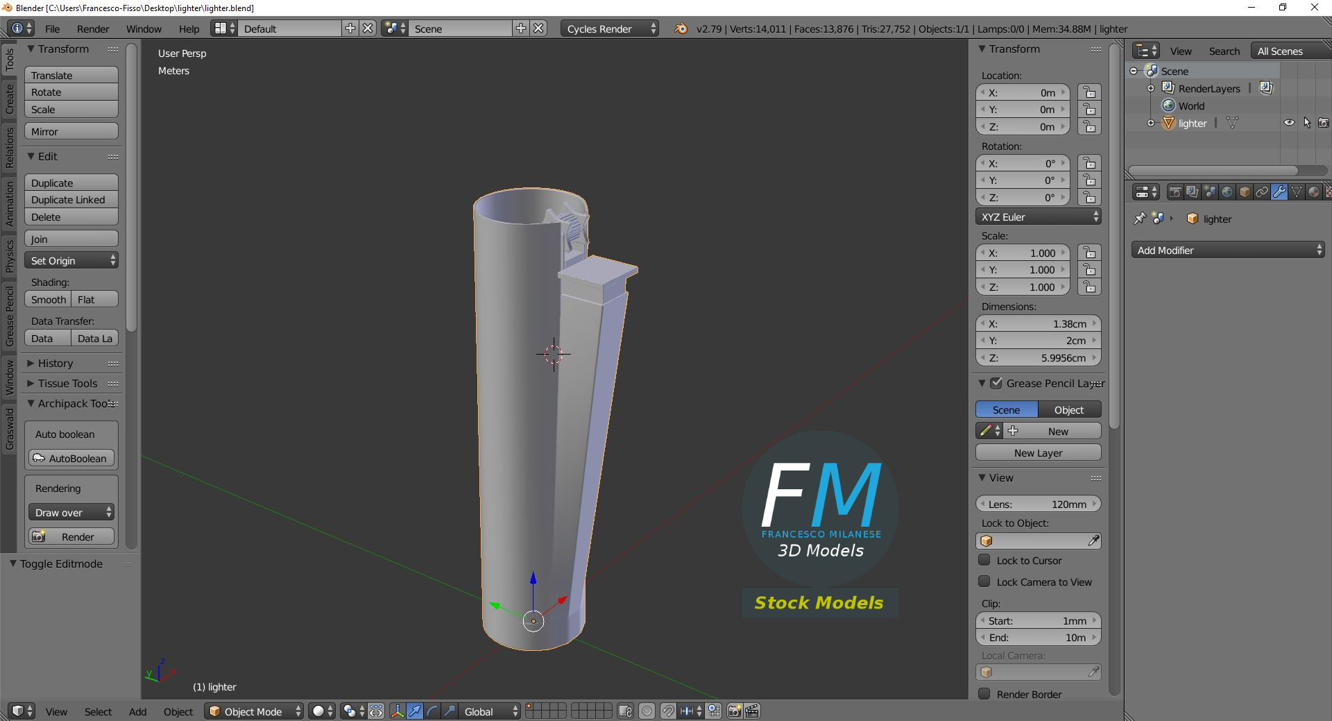 3D-Modell - Einwegfeuerzeug - 09