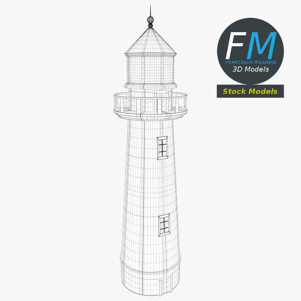3D-Modell - Rot-Weißer Leuchtturm - 07