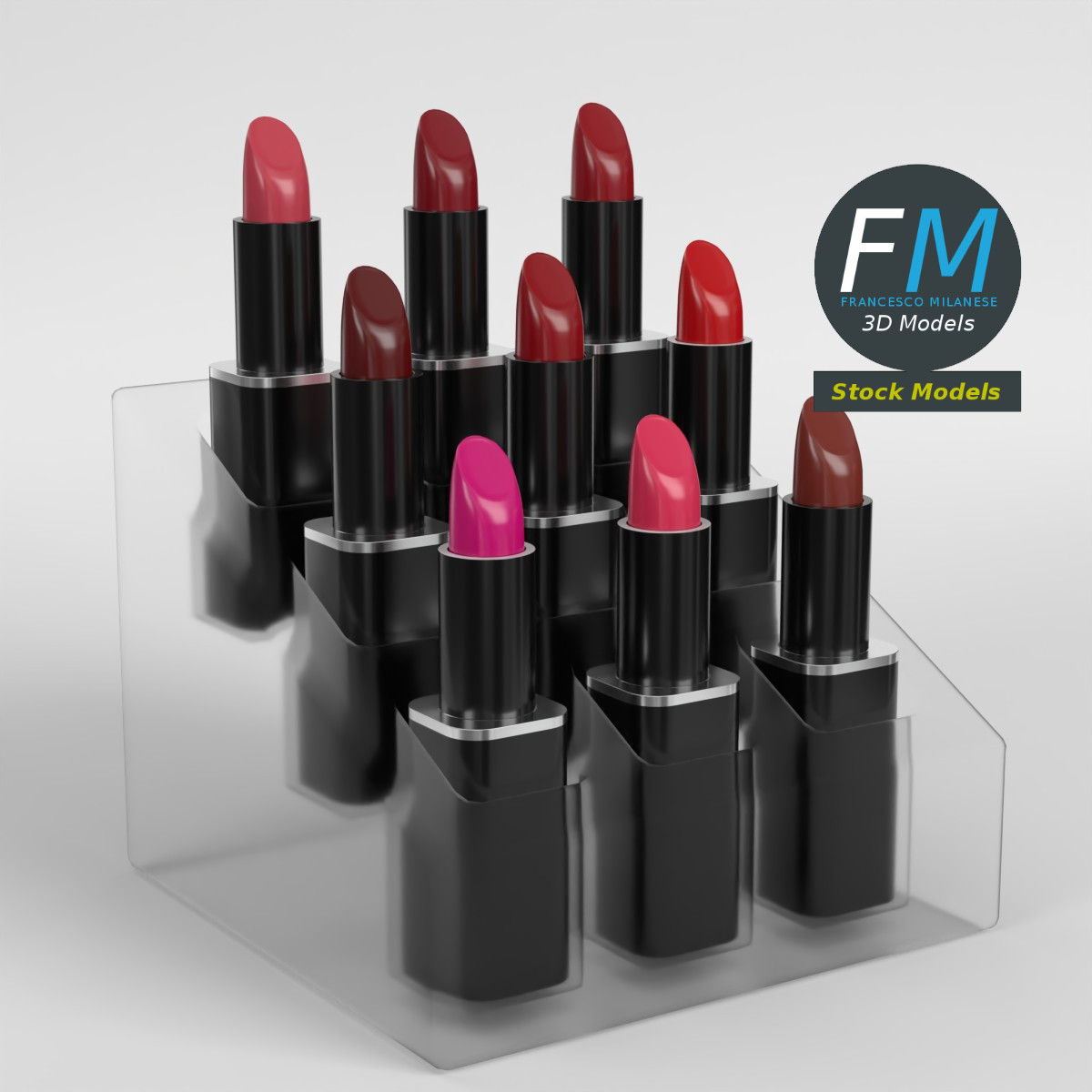 3D-Modell - Lippenstift Displayhalter - 01