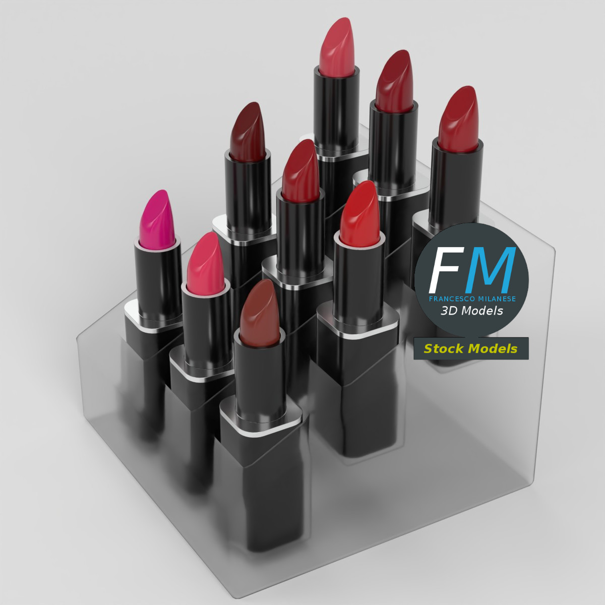 3D-Modell - Lippenstift Displayhalter - 02