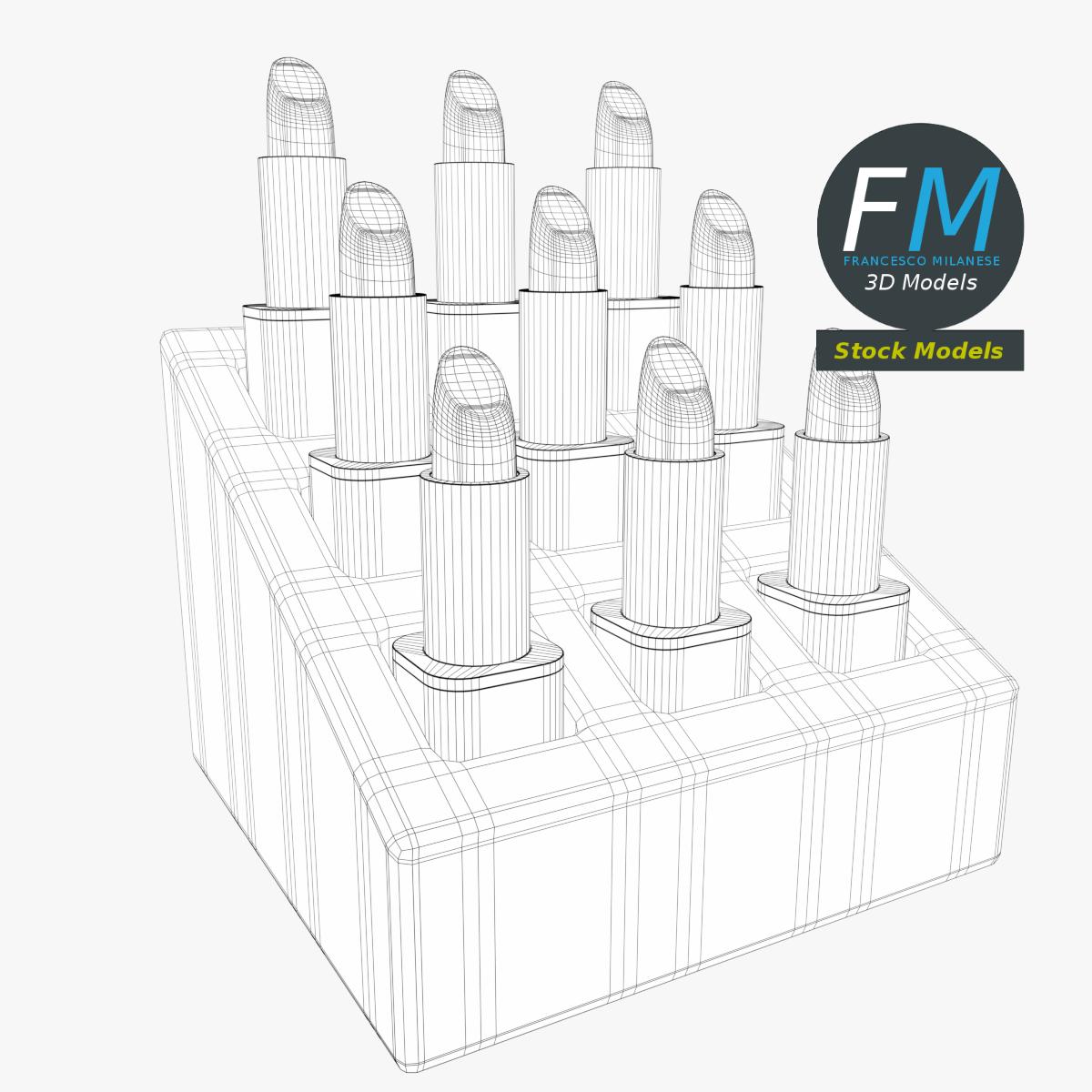 3D-Modell - Lippenstift Displayhalter - 07