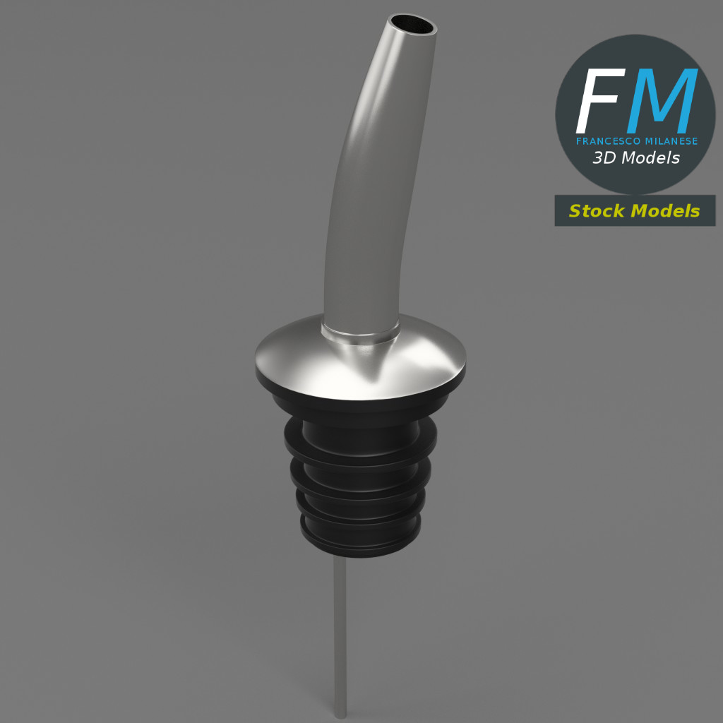 3D-Modell - Ausgießer für Spirituosenflasche - 02