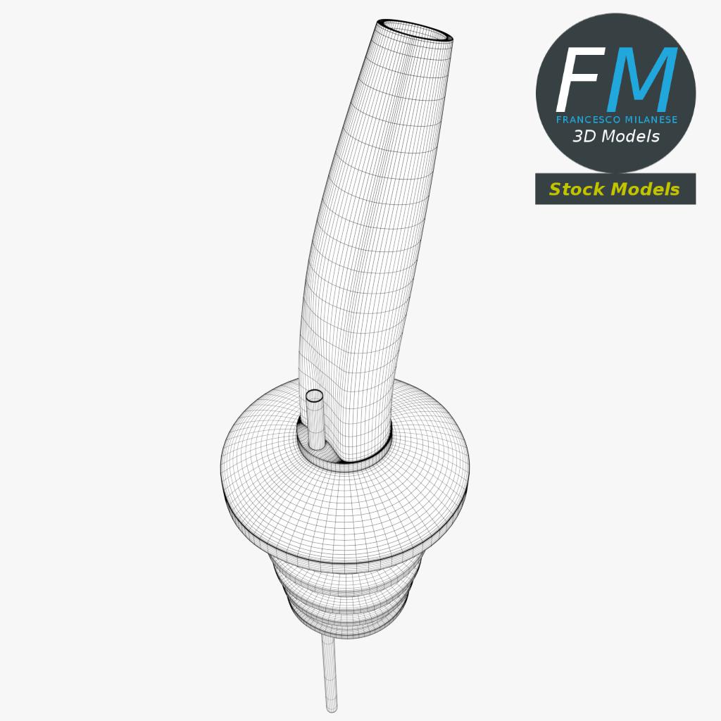 3D-Modell - Ausgießer für Spirituosenflasche - 07