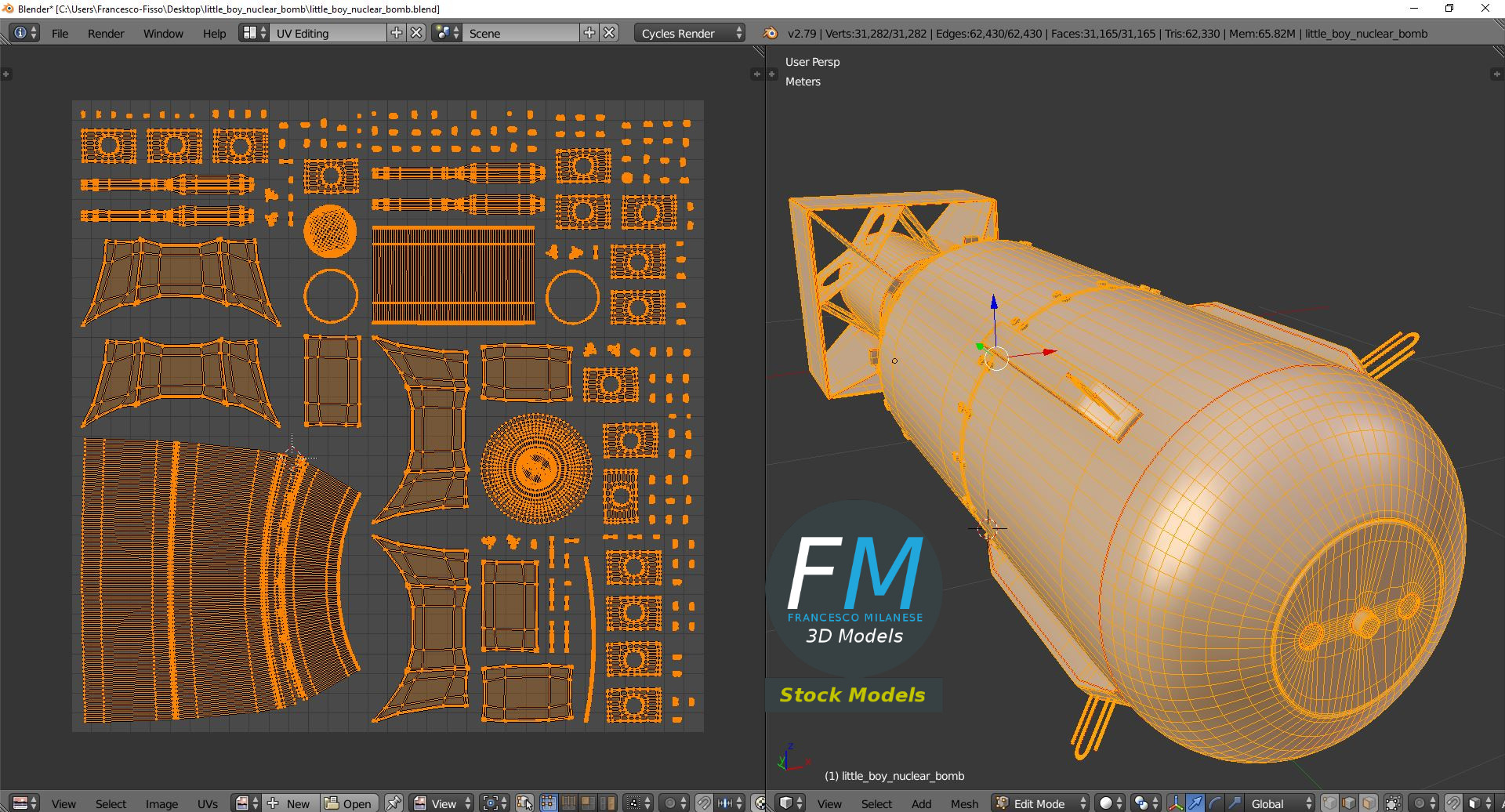 3D-Modell - Little Boy Atombombe - 10