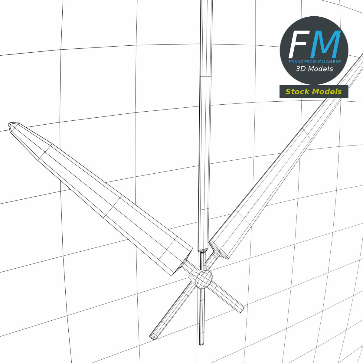 3D-Modell - Wohnzimmer-Wanduhr - 08
