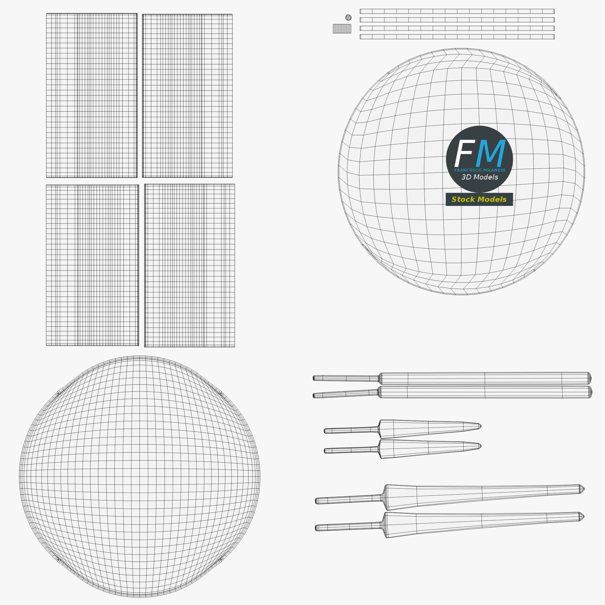 3D-Modell - Wohnzimmer-Wanduhr - 11