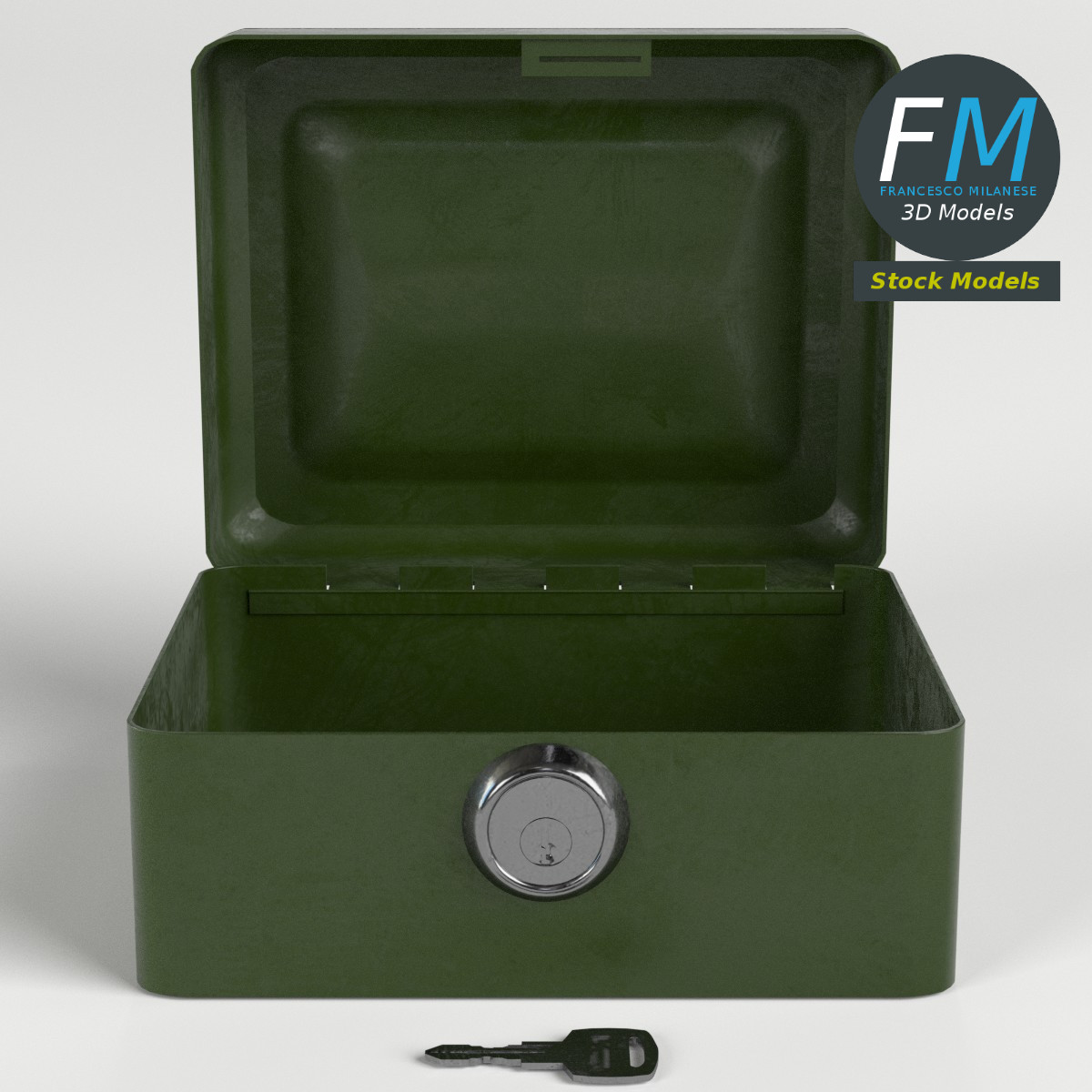 3D-Modell - Abschließbare Box mit Schlüssel - 03