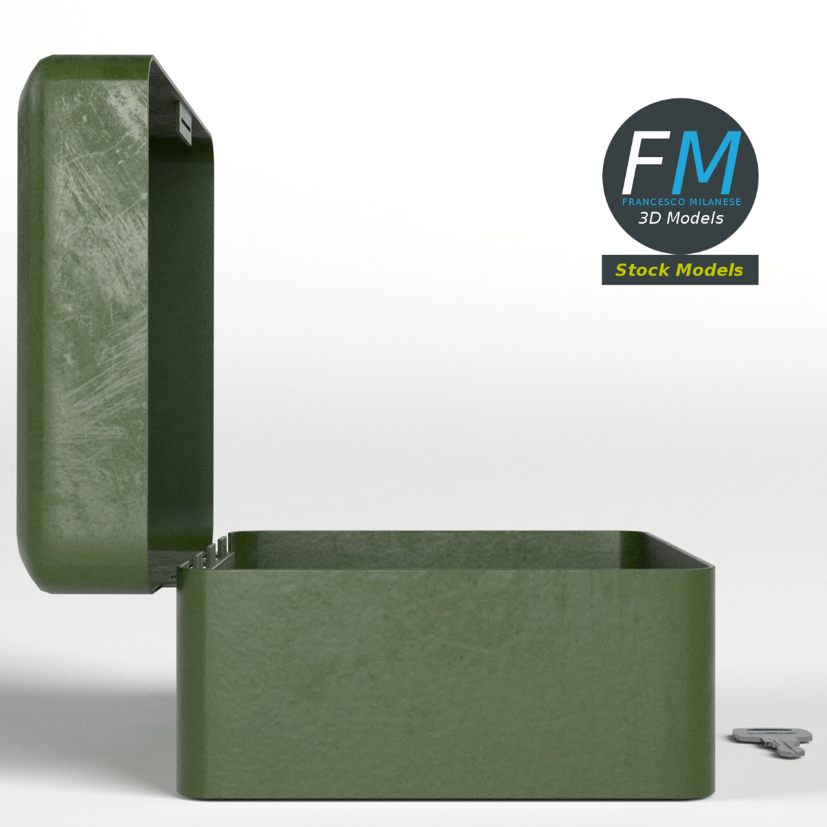 3D-Modell - Abschließbare Box mit Schlüssel - 04