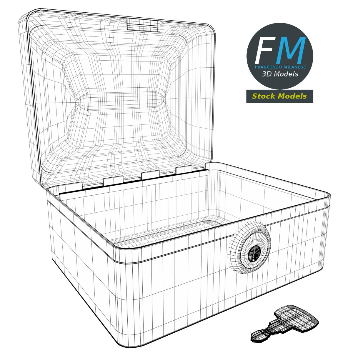 3D-Modell - Abschließbare Box mit Schlüssel - 07