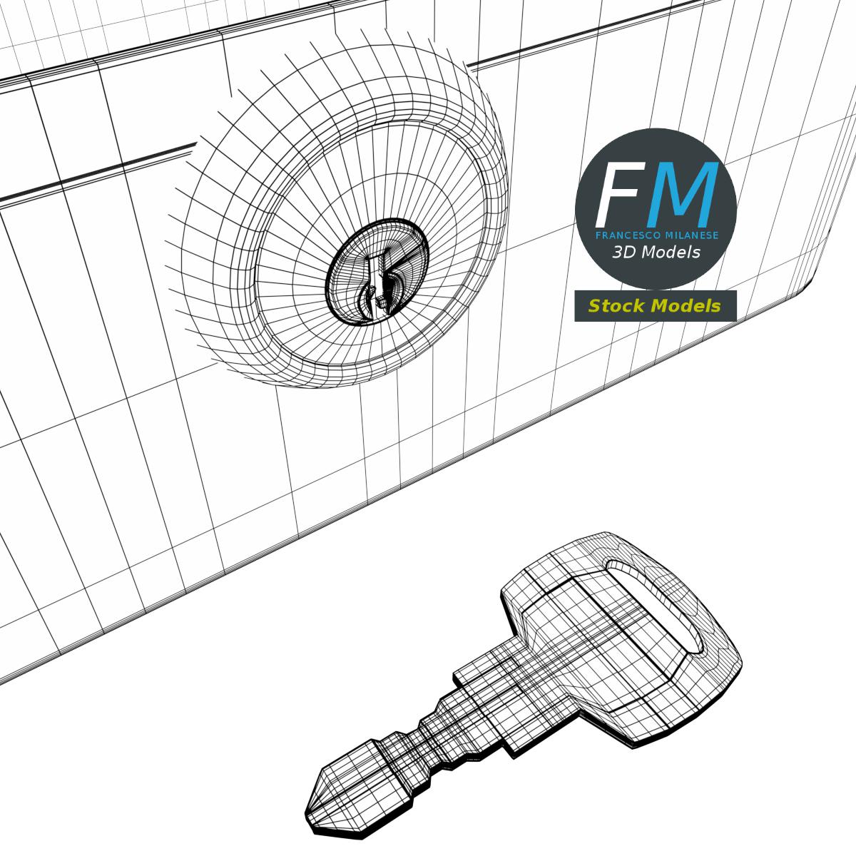 3D-Modell - Abschließbare Box mit Schlüssel - 08
