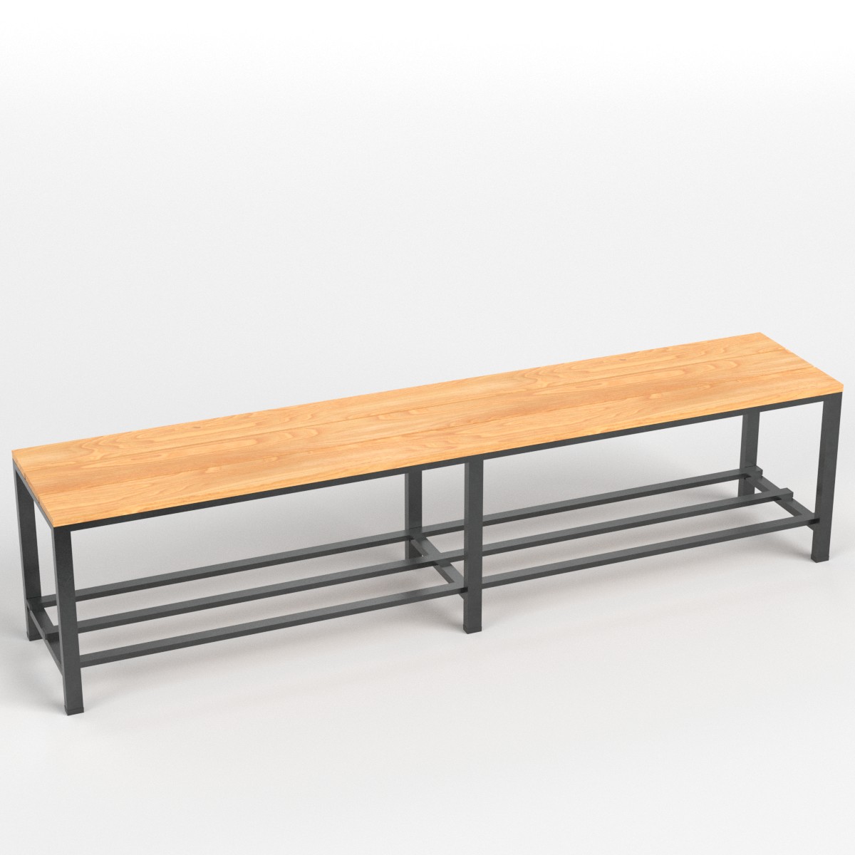 3D-Modell - Umkleidebank mit Schuhablage - 01