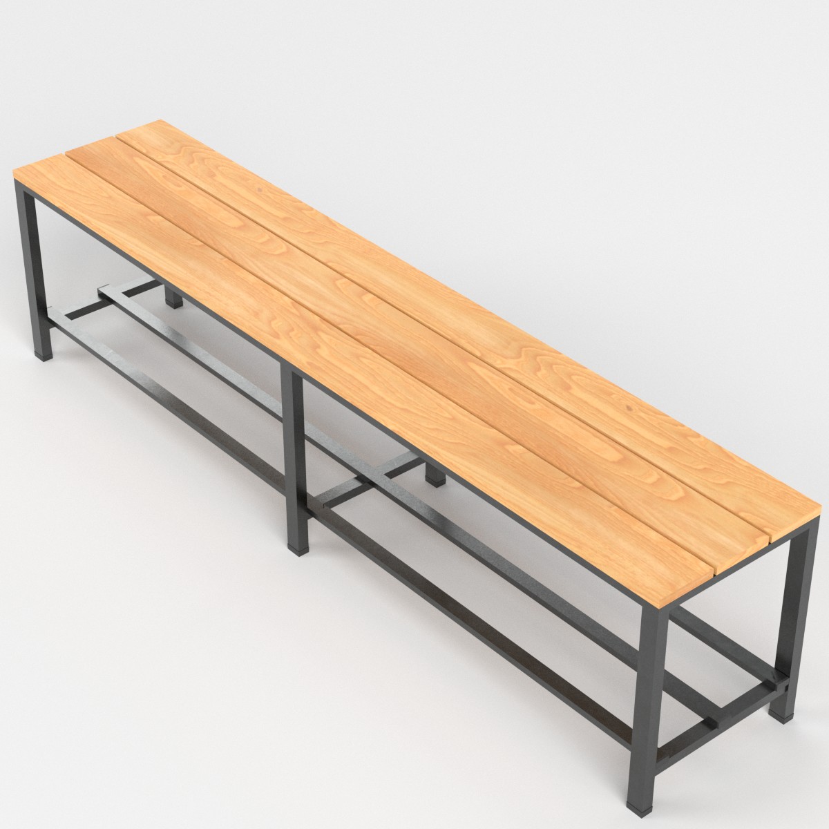 3D-Modell - Umkleidebank mit Schuhablage - 02