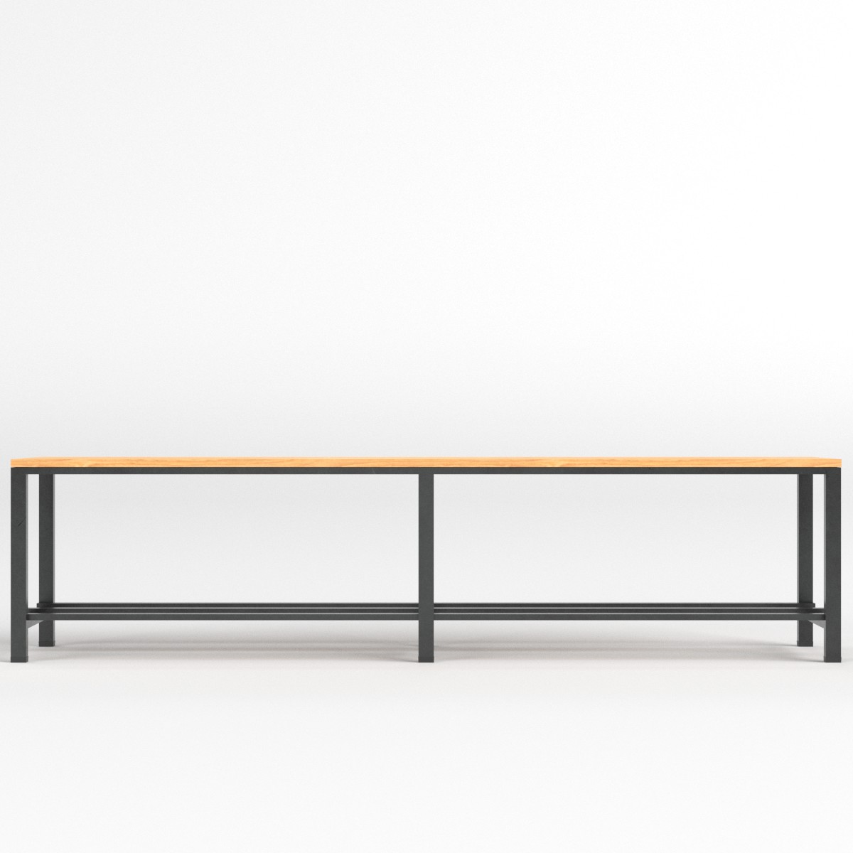 3D-Modell - Umkleidebank mit Schuhablage - 03