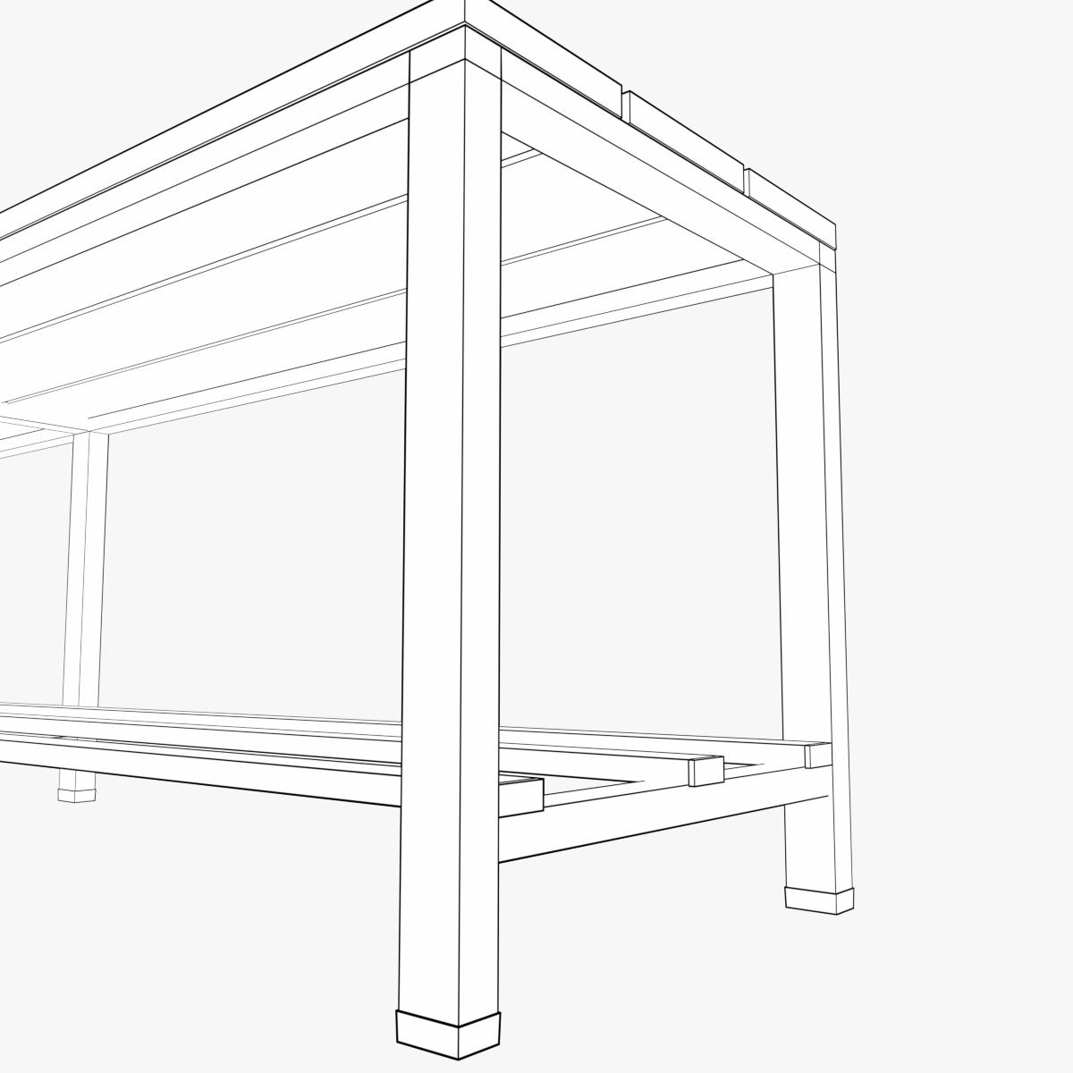 3D-Modell - Umkleidebank mit Schuhablage - 08