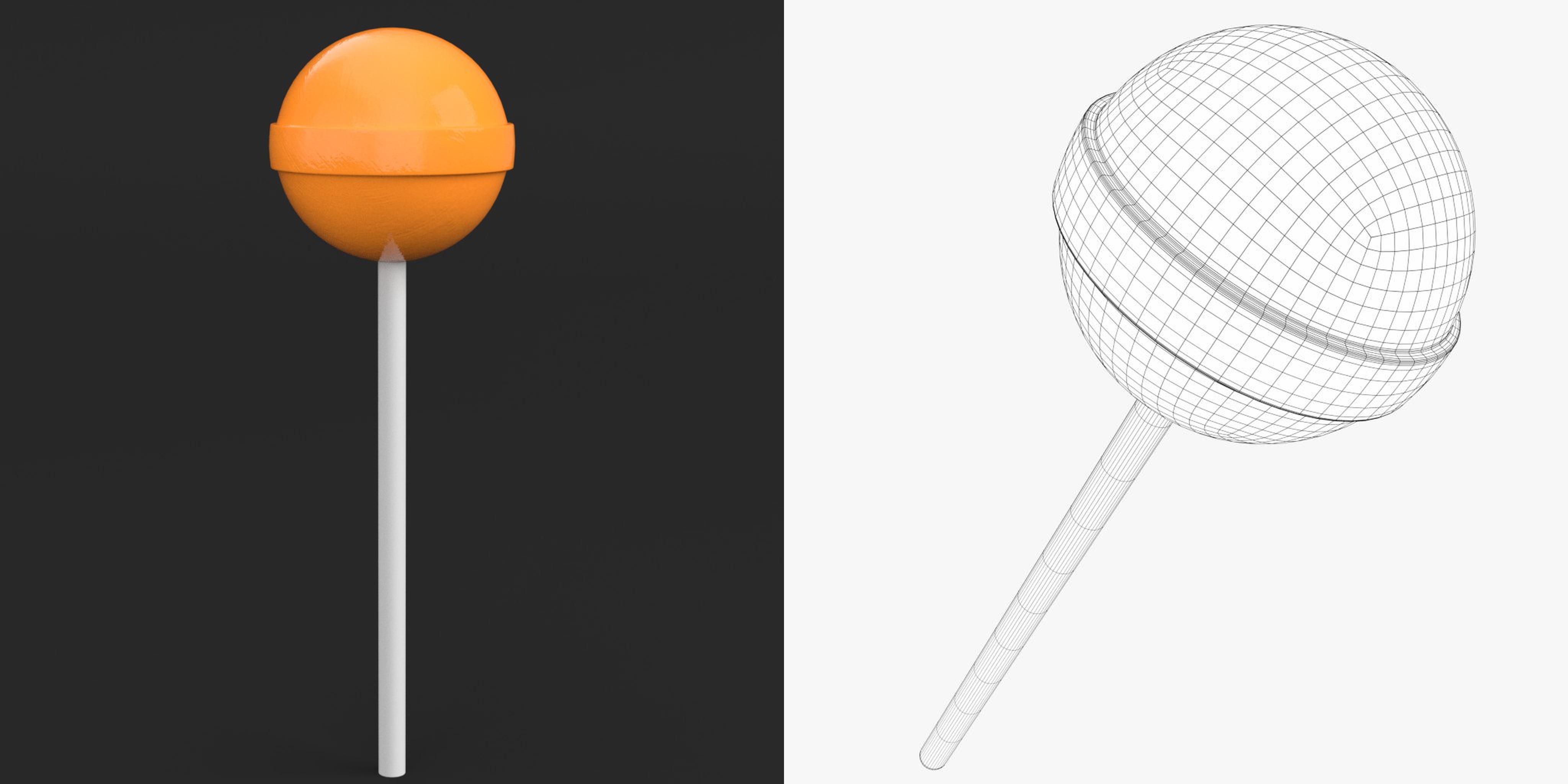 3D-Modell - Oranger Lutscher