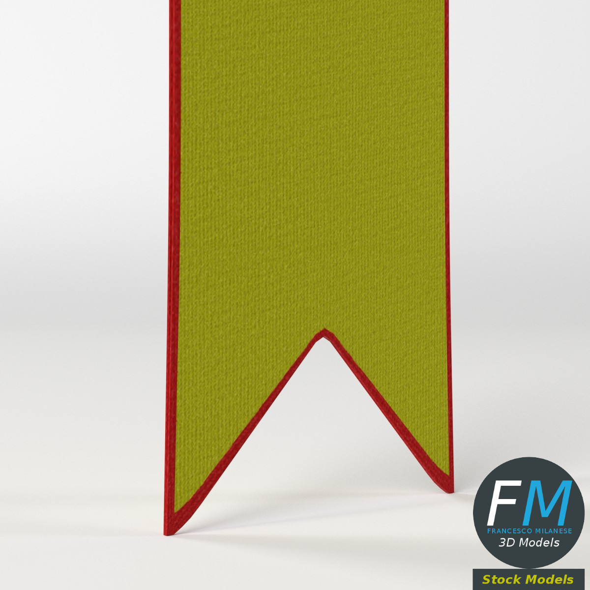 3D-Modell - Langes Mittelalterliches Banner - 05