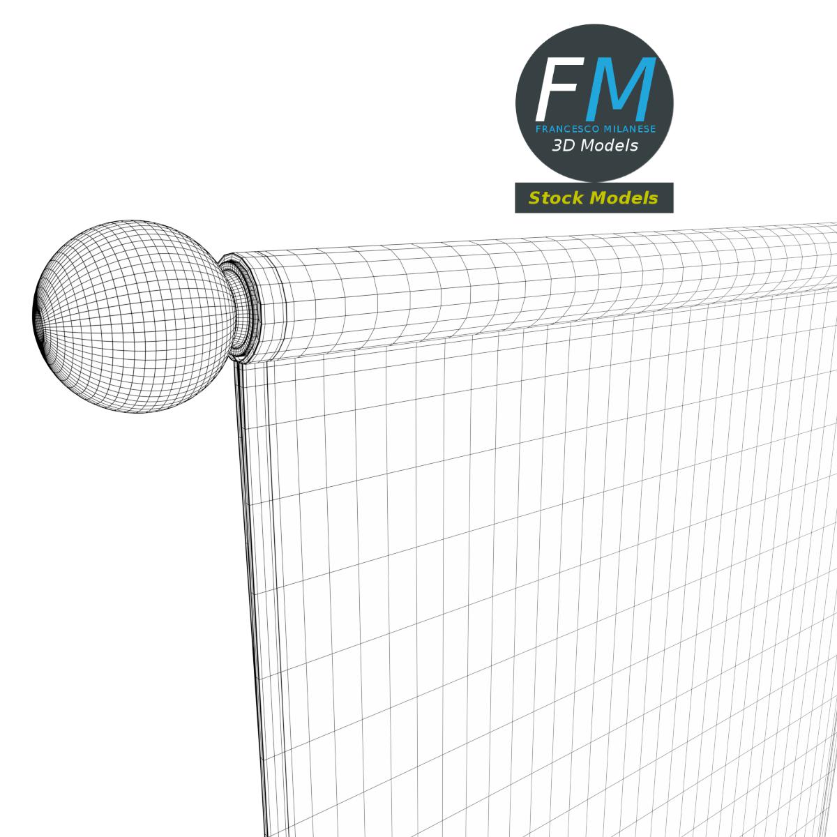 3D-Modell - Langes Mittelalterliches Banner - 08