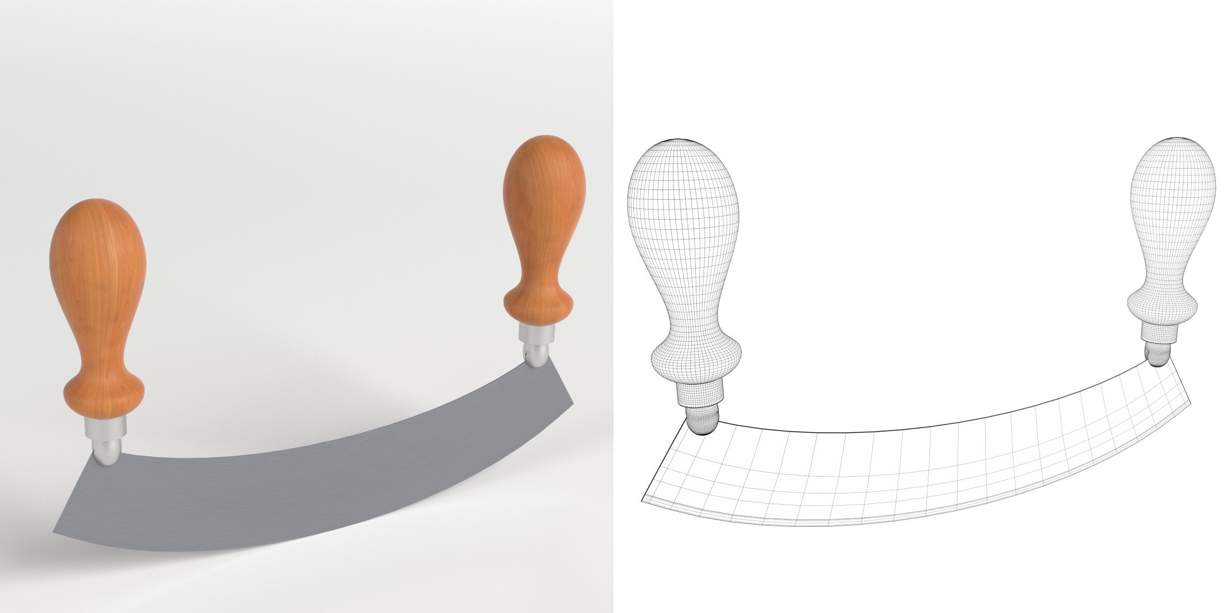 3D-Modell - Langes Wiegemesser