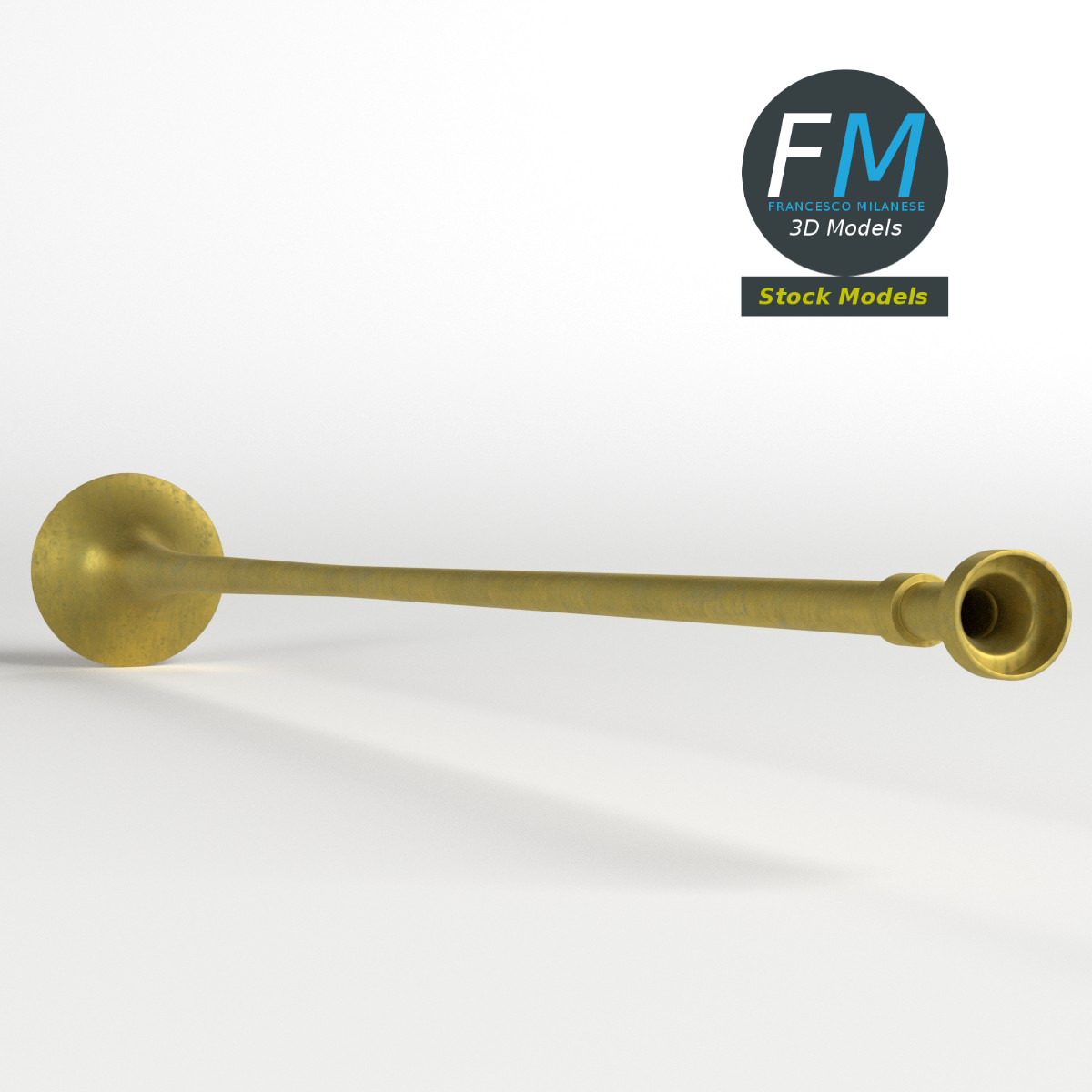 3D-Modell - Lange Messingtrompete - 03