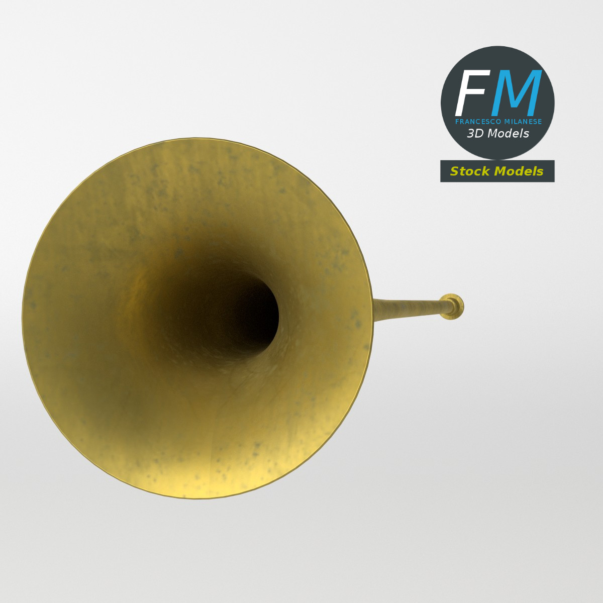 3D-Modell - Lange Messingtrompete - 05