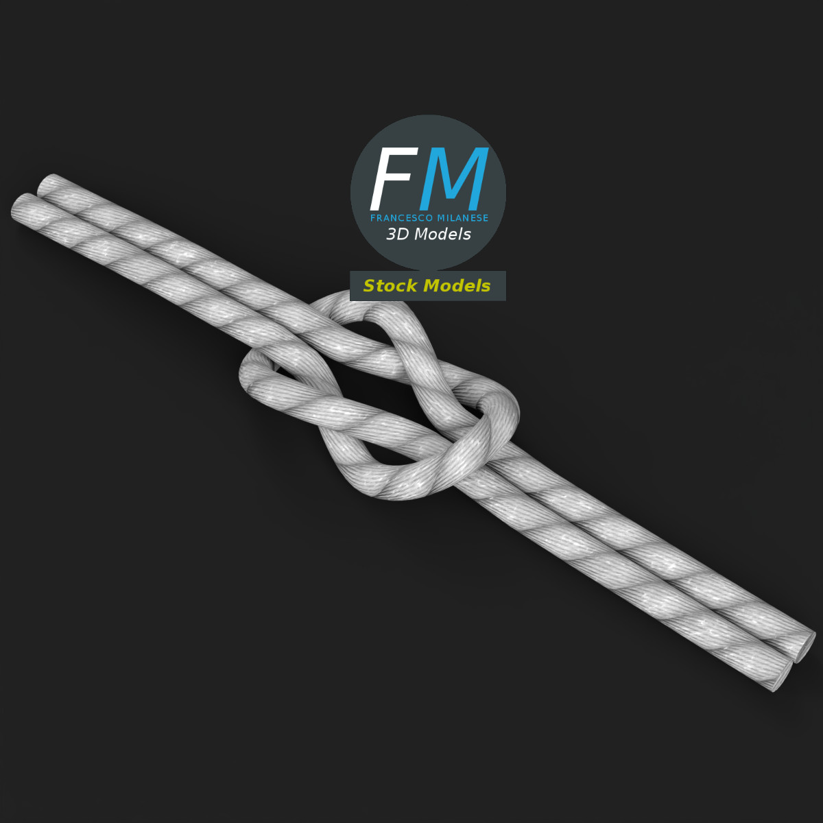 3D-Modell - Lockerer Kreuzknoten - 02