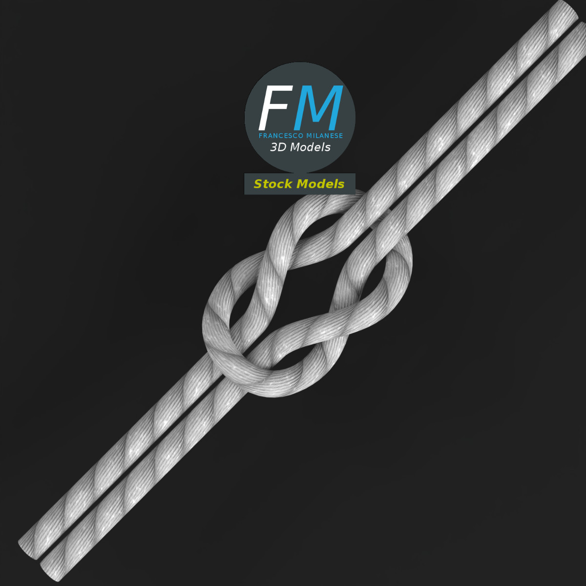 3D-Modell - Lockerer Kreuzknoten - 06