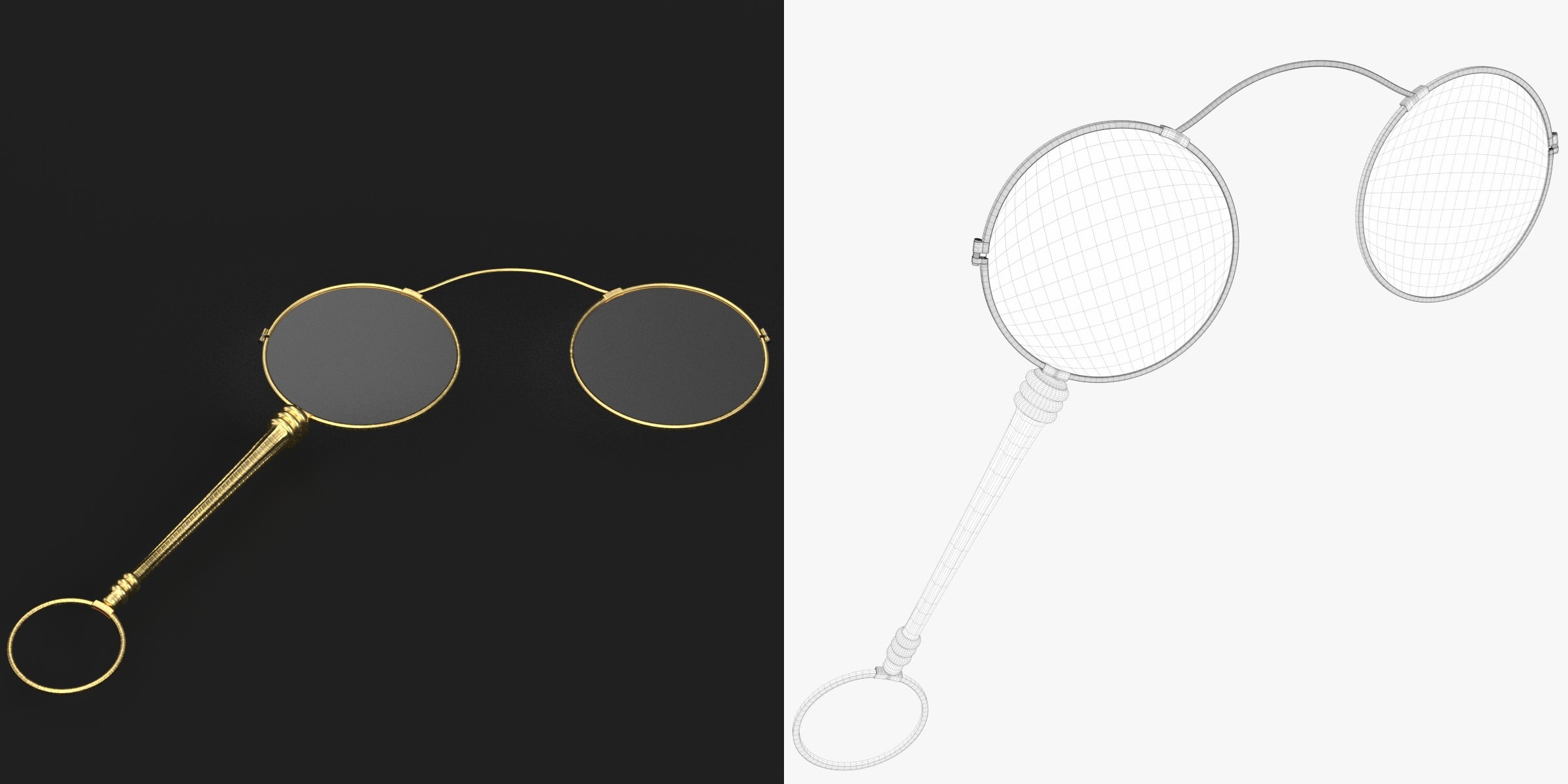 3D-Modell - Lorgnette Brille