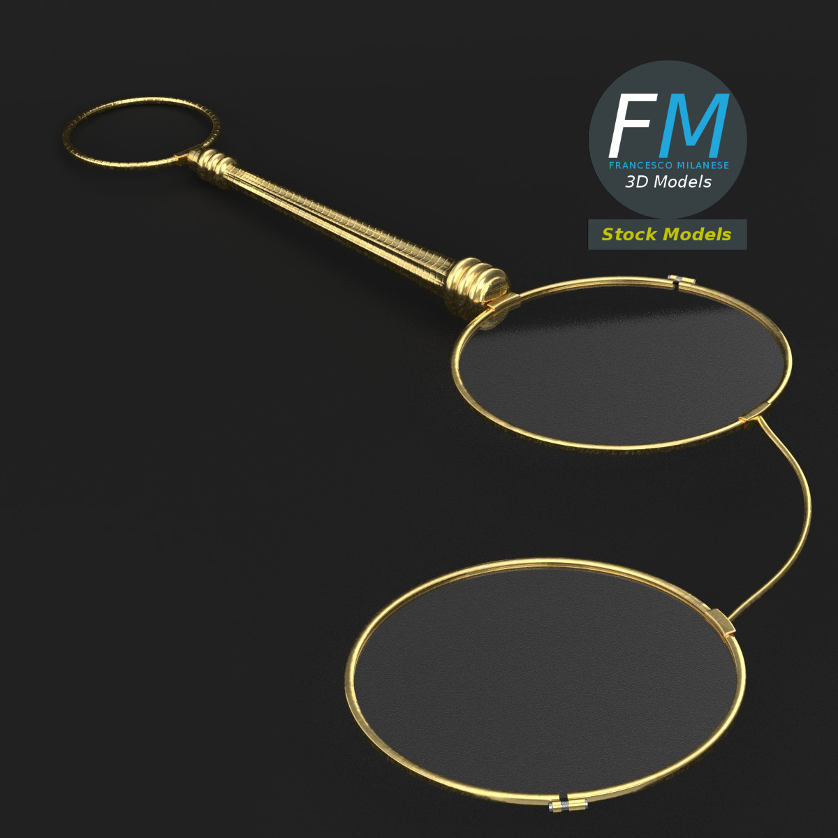 3D-Modell - Lorgnette Brille - 02