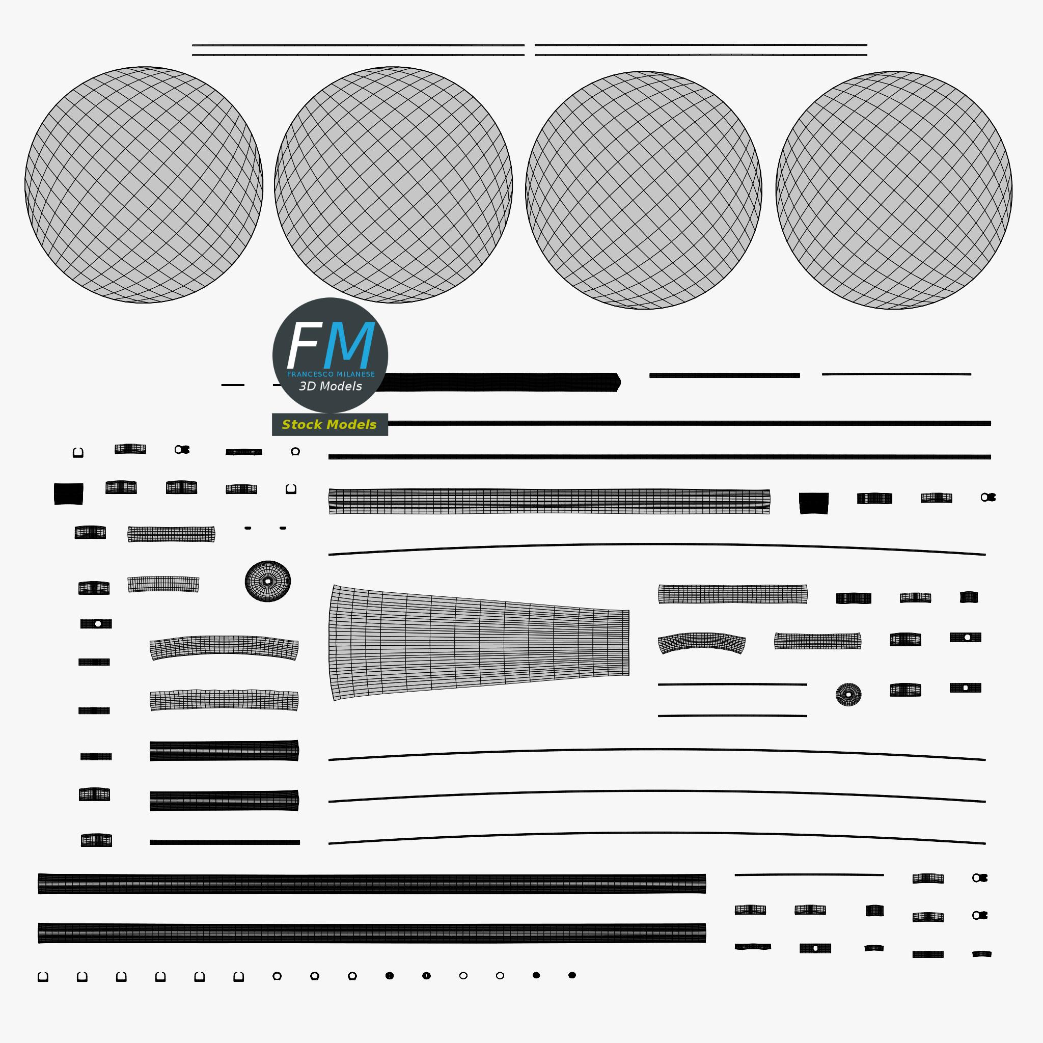 3D-Modell - Lorgnette Brille - 11 3D-Modell - Lorgnette Brille - 11