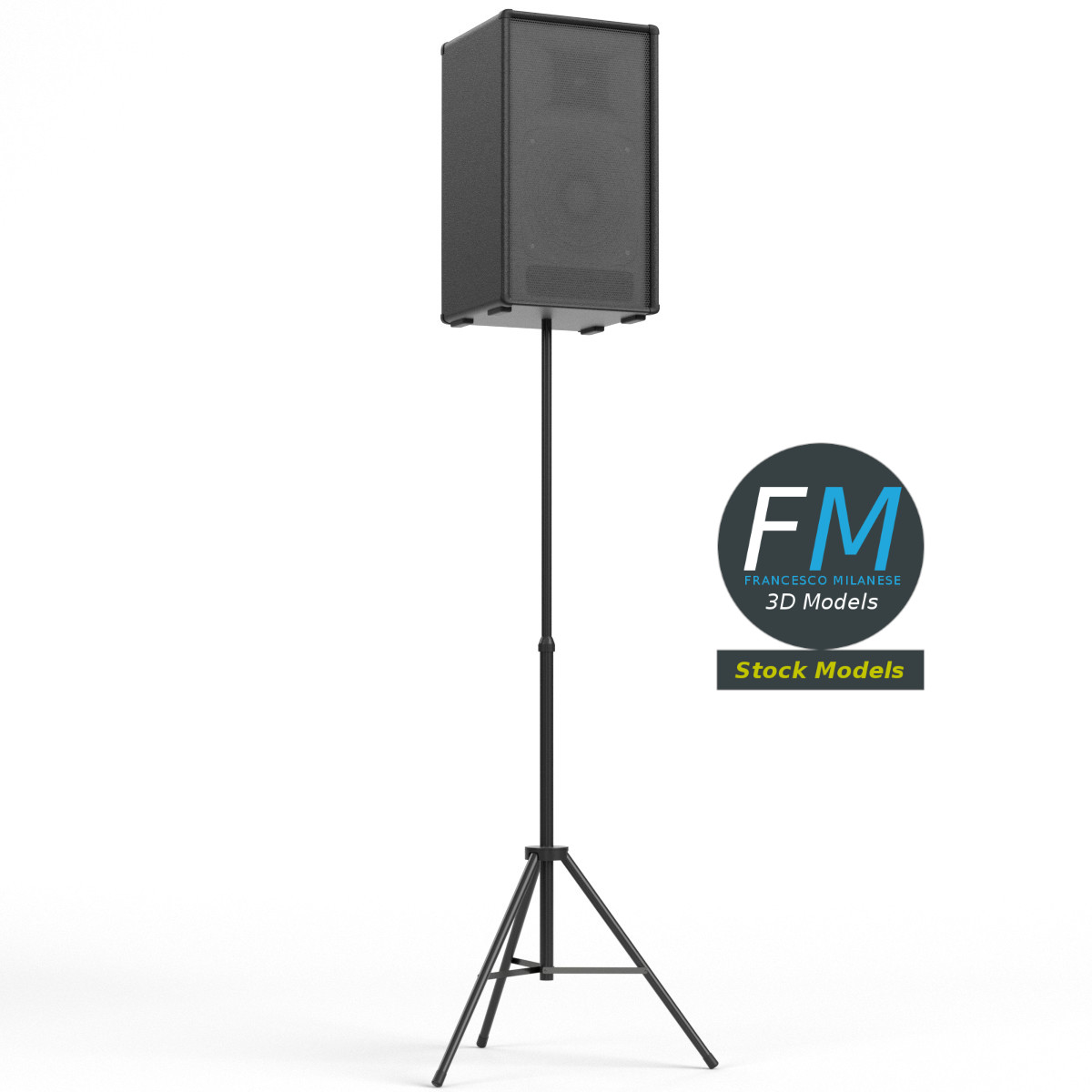 3D-Modell - Lautsprecher auf Stativ - 01