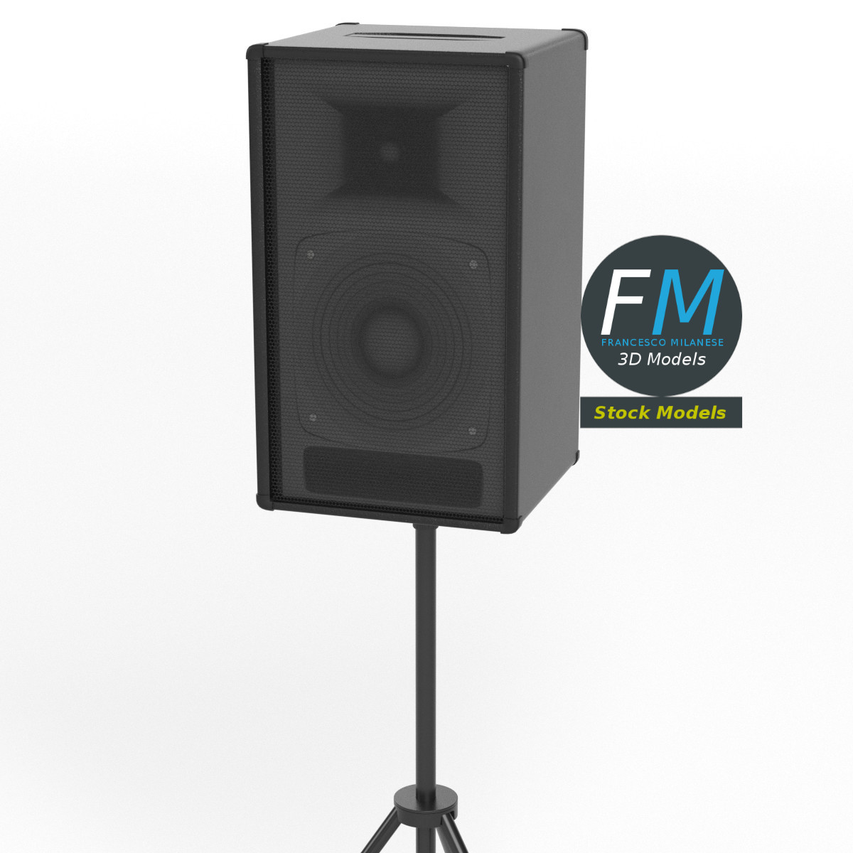 3D-Modell - Lautsprecher auf Stativ - 02